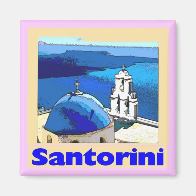 Imán Poster de Santorini (Frente)