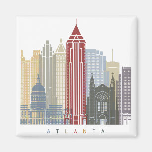 Imán Poster de skyline de Atlanta