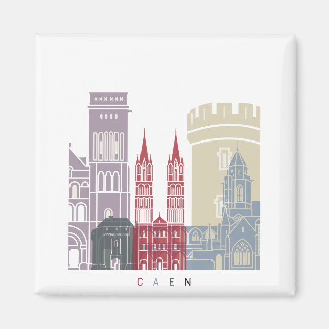 Imán Poster de skyline de Caen (Frente)
