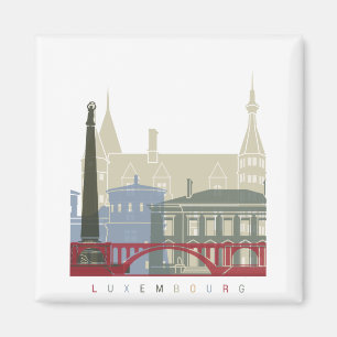 Imán Poster de skyline de Luxemburgo