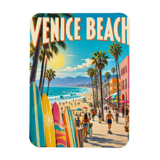 Imán Póster de tablas de surf coloridas de Venice Beach