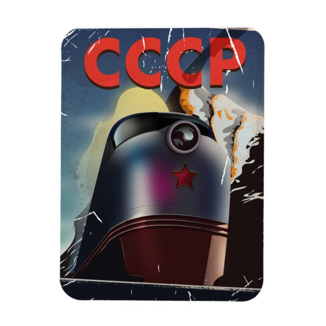 Imán Póster de tren soviético retro vintage CCCP (Vertical)