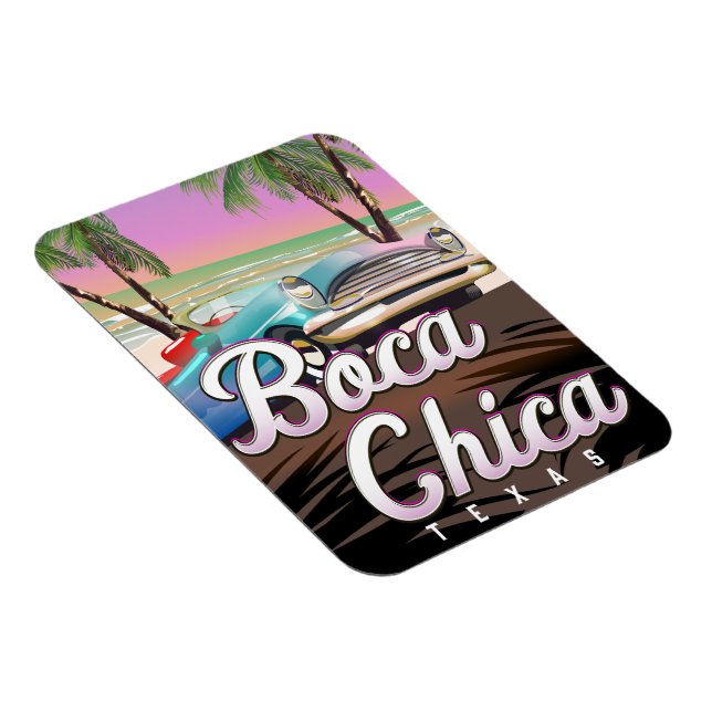 Imán Poster de vacaciones de Boca Chica Texas (Lado Derecho)