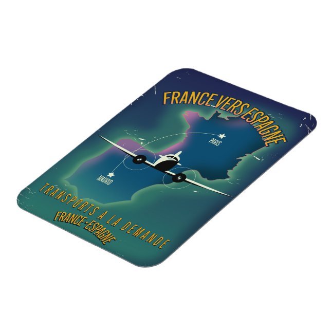 Imán Poster de vacaciones de Francia a España (Lado Izquierdo)