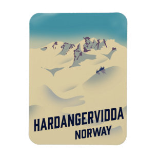 Imán Póster de vacaciones de Hardangervidda Noruega.