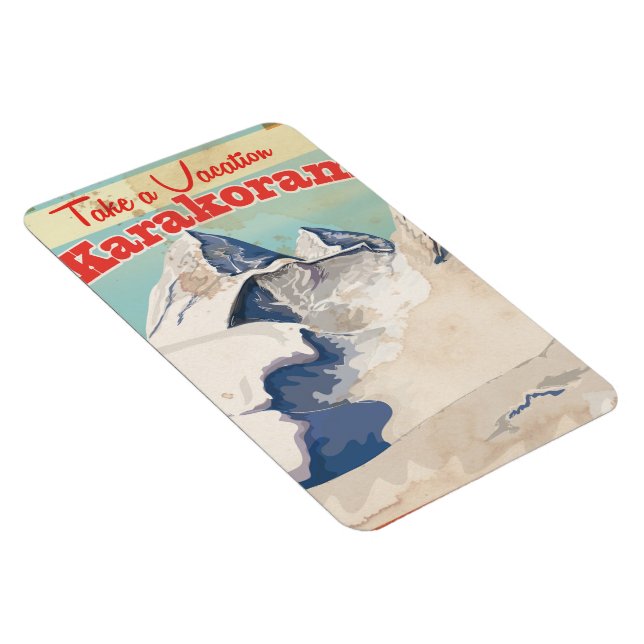 Imán Poster de vacaciones de Karakoram Vintage (Lado Derecho)