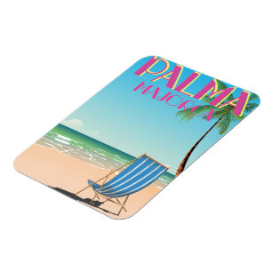 Imán Póster de vacaciones de playa en Palma de Mallorca