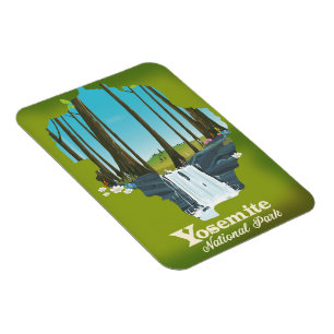 Imán Póster de vacaciones del Parque Nacional Yosemite.