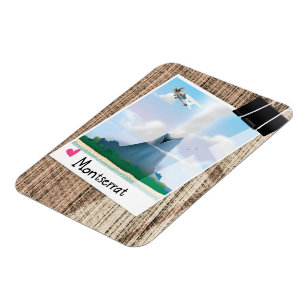 Imán Poster de vacaciones del volcán Montserrat.