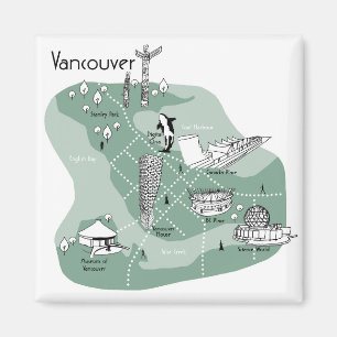 Imán Poster de Vancouver - verde