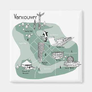 Imán Poster de Vancouver - verde
