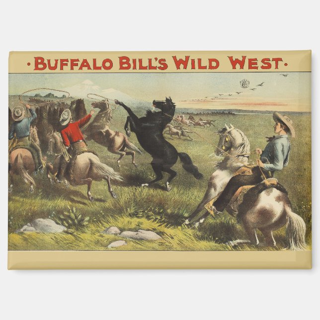 Imán Póster de vaquero del oeste salvaje de Buffalo Bil (Anverso)