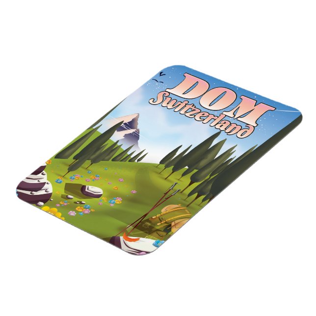 Imán Póster de viaje a Dom Suiza (Lado Izquierdo)