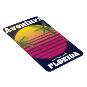 Imán Póster de viaje Aventura Florida EE. UU. años 80