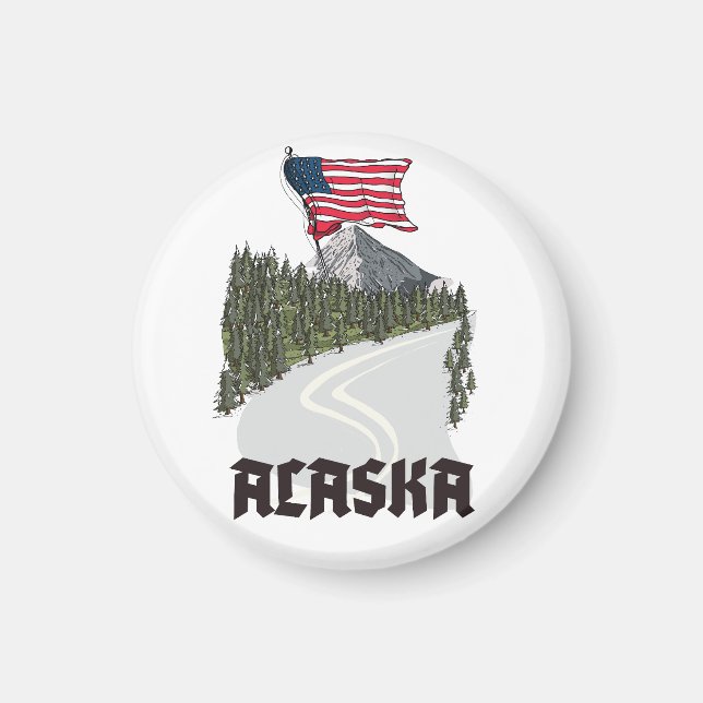 Imán Póster de viaje de Alaska (Frente)