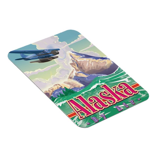 Imán Poster de viaje de Alaska USA. (Lado Derecho)