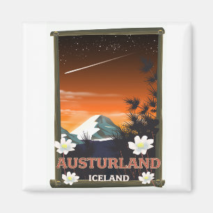 Imán Póster de viaje de Austurland Islandia
