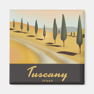 Imán Póster de viaje de estilo vintage de Toscana Itali