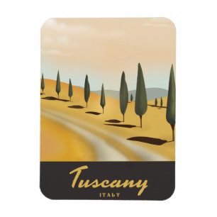 Imán Póster de viaje de estilo vintage de Toscana Itali