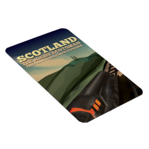 Imán Póster de viaje de locomotora de Escocia