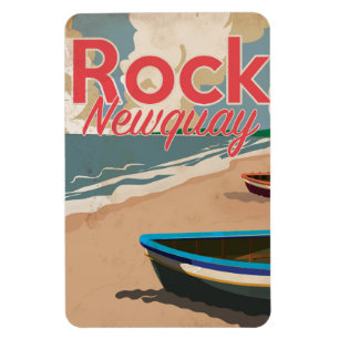 Imán Póster de viaje de locomotora vintage Rock, Newqua