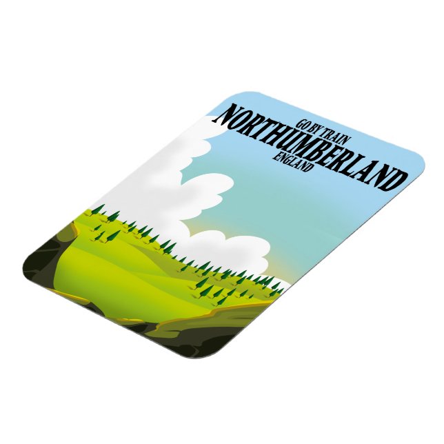 Imán Póster de viaje de Northumberland Inglaterra (Lado Izquierdo)