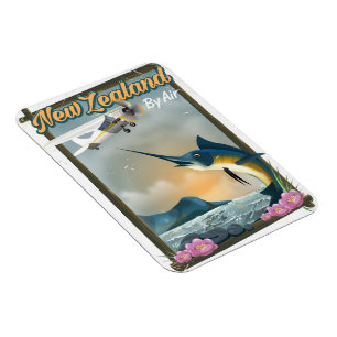 Imán Póster de viaje de pesca en Nueva Zelanda
