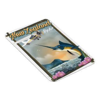 Imán Póster de viaje de pesca en Nueva Zelanda