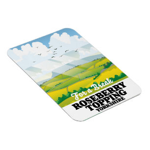 Imán Póster de viaje de Roseberry Topping Yorkshire