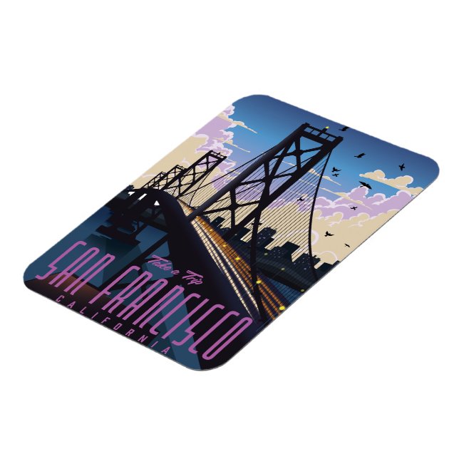 Imán Póster de viaje de San Francisco (Lado Izquierdo)