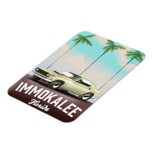 Imán Póster de viaje de supercoche de Immokalee Florida