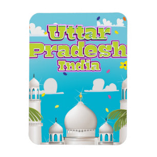 Imán Póster de viaje de Uttar Pradesh indio.