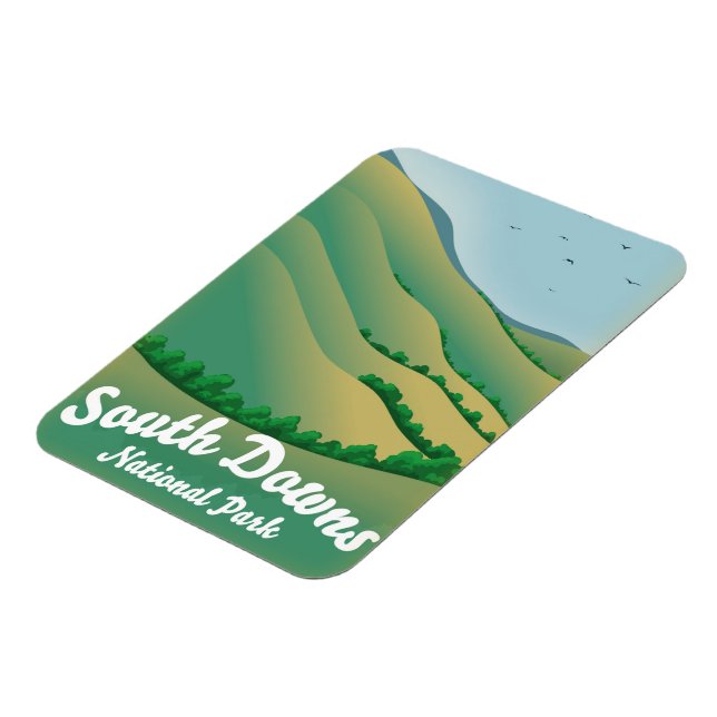 Imán Póster de viaje del parque nacional South Downs (Lado Izquierdo)