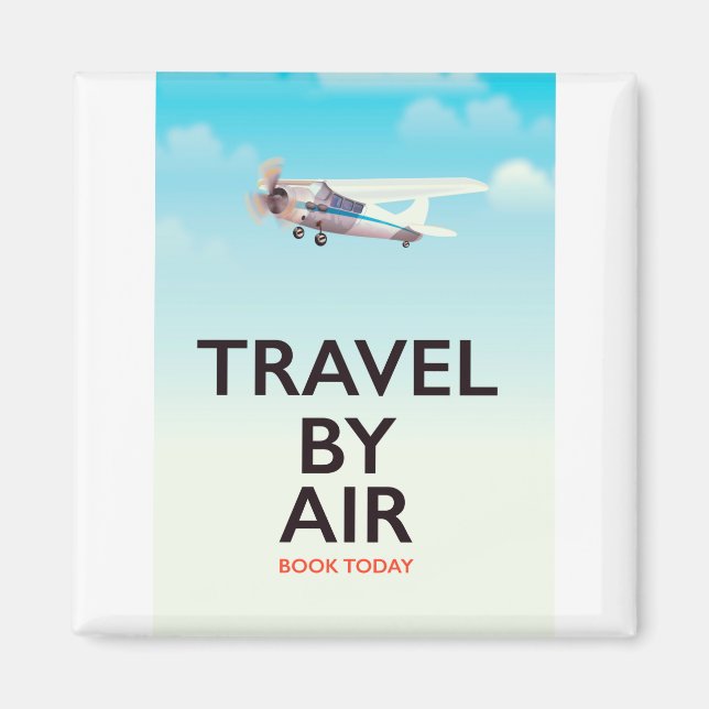 Imán Póster de viaje en avión (Frente)