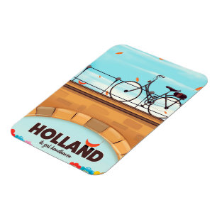 Imán Póster de viaje en bicicleta de Holanda "Ik zal ha