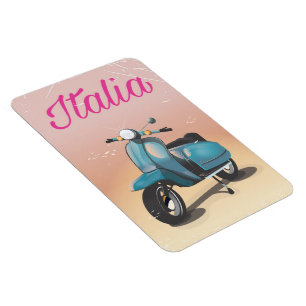 Imán Póster de viaje en scooter Italia