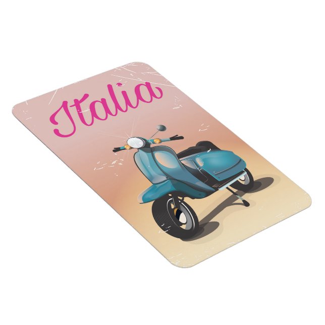 Imán Póster de viaje en scooter Italia (Lado Derecho)