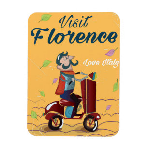 Imán Póster de viaje en scooter italiano de Florencia