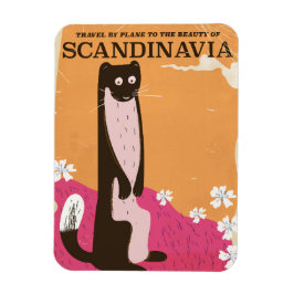 Imán Póster de viaje escandinavo vintage.