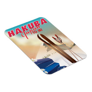 Imán Póster de viaje japonés de Hakuba.