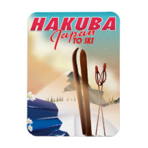 Póster de viaje japonés de Hakuba.
