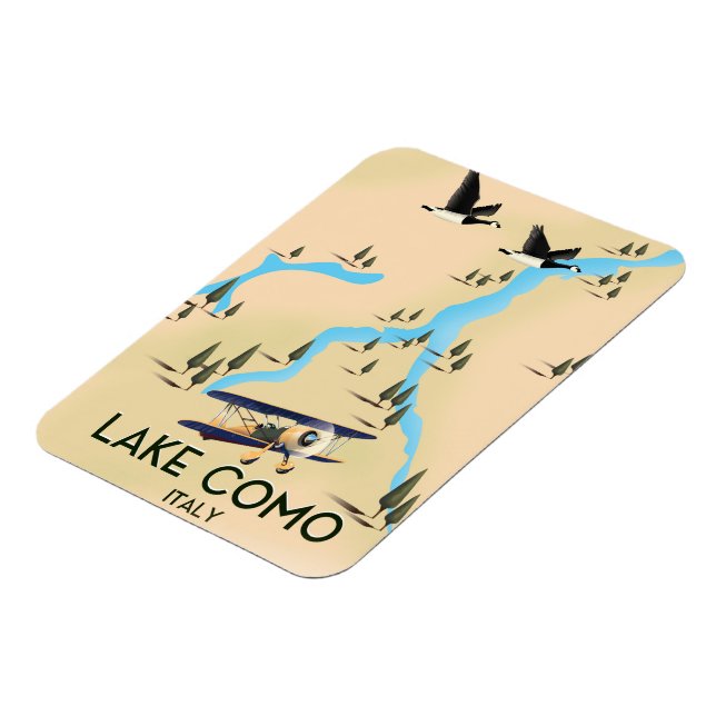 Imán Póster de viaje mapa del lago Como Italia (Lado Izquierdo)