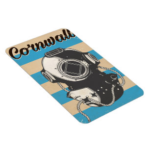 Imán Póster de viaje náutico de Cornwall