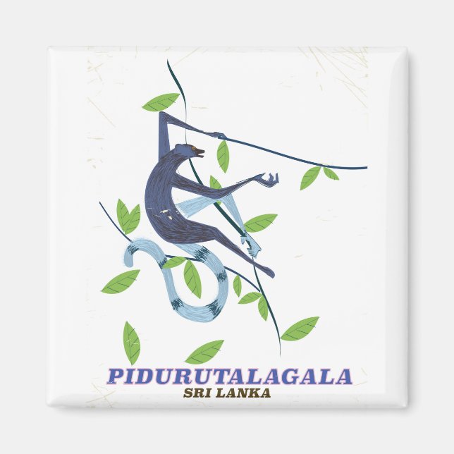 Imán Póster de viaje Pidurutalagala Sri Lanka. (Frente)
