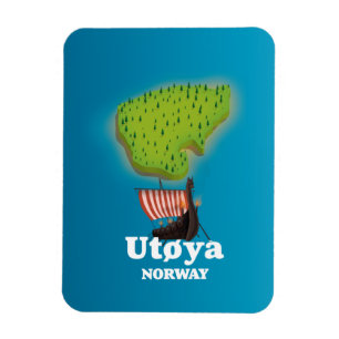 Imán Póster de viaje Utøya Noruega