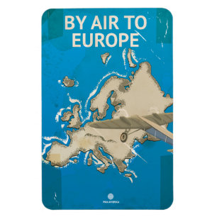 Imán Póster de viaje vintage de Europa por aire