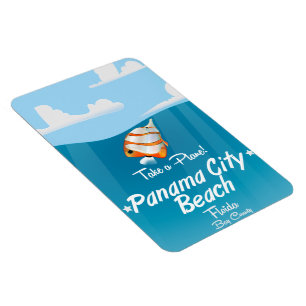 Imán Póster de viaje vintage de Panama City Beach Flori