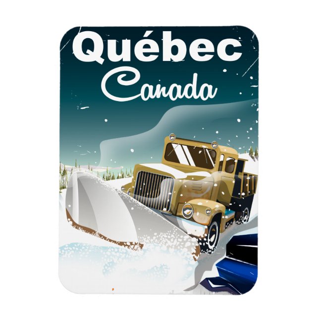 Imán Póster de viaje vintage de Québec Canadá (Vertical)