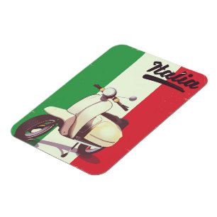 Imán Póster de viaje vintage de scooter Italia
