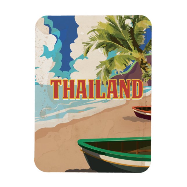 Imán Póster de viaje vintage de Tailandia (Vertical)
